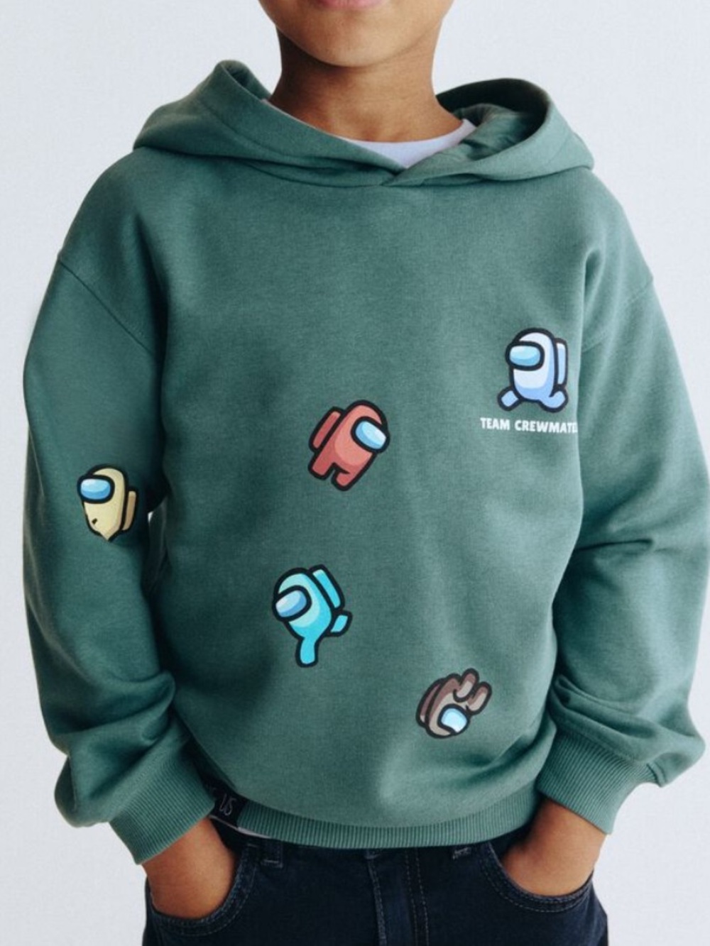 H&M Among Us Green 'Team Crewmate' Print Hoodie